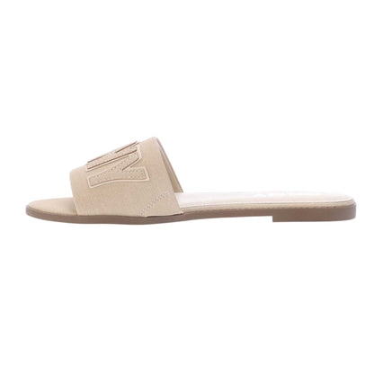 Beige - Back - DKNY Womens-Ladies Willow Flat Sliders