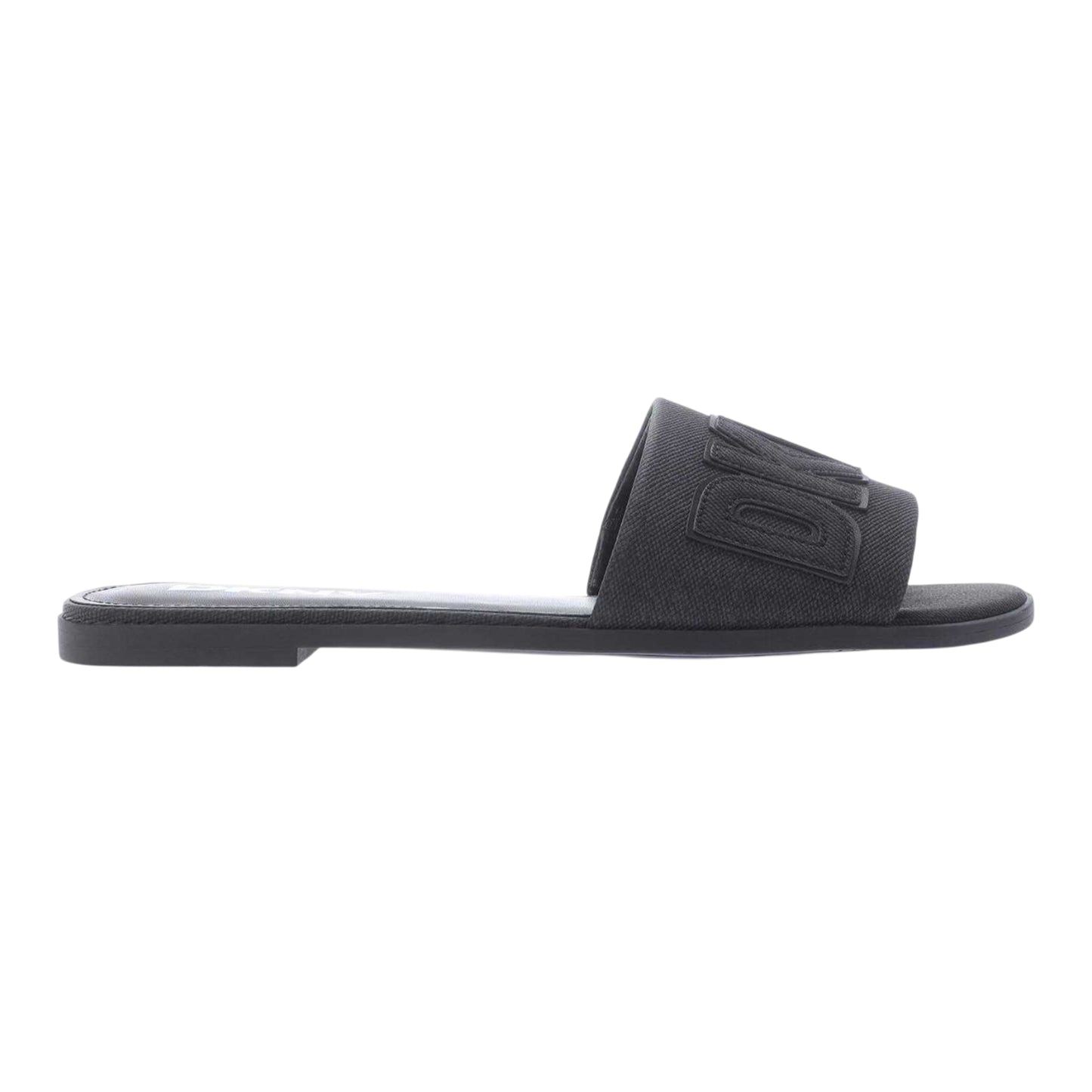 Black - Front - DKNY Womens-Ladies Willow Flat Sliders