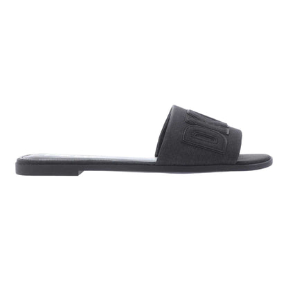 Black - Front - DKNY Womens-Ladies Willow Flat Sliders
