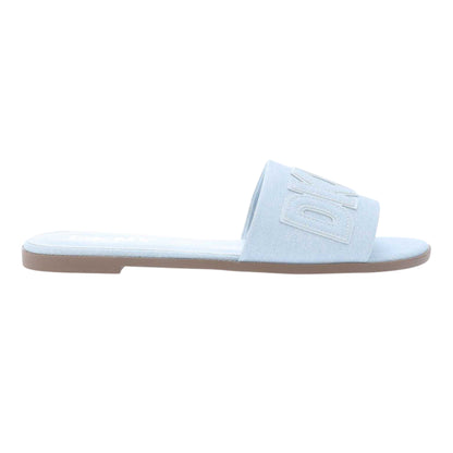 Light Blue - Front - DKNY Womens-Ladies Willow Flat Sliders