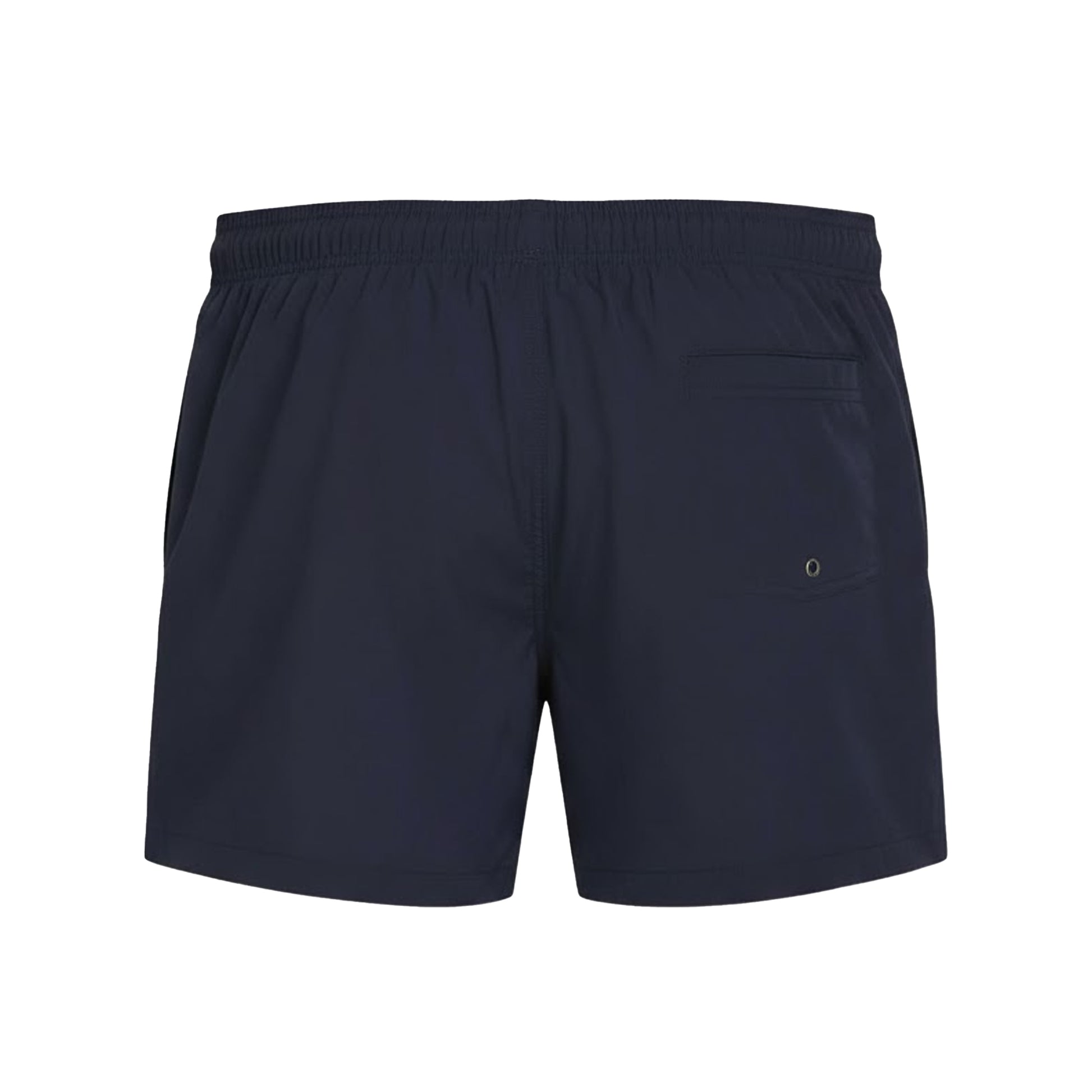 Dark Blue - Back - Hugo Mens Haiti Contrast Logo Swim Shorts