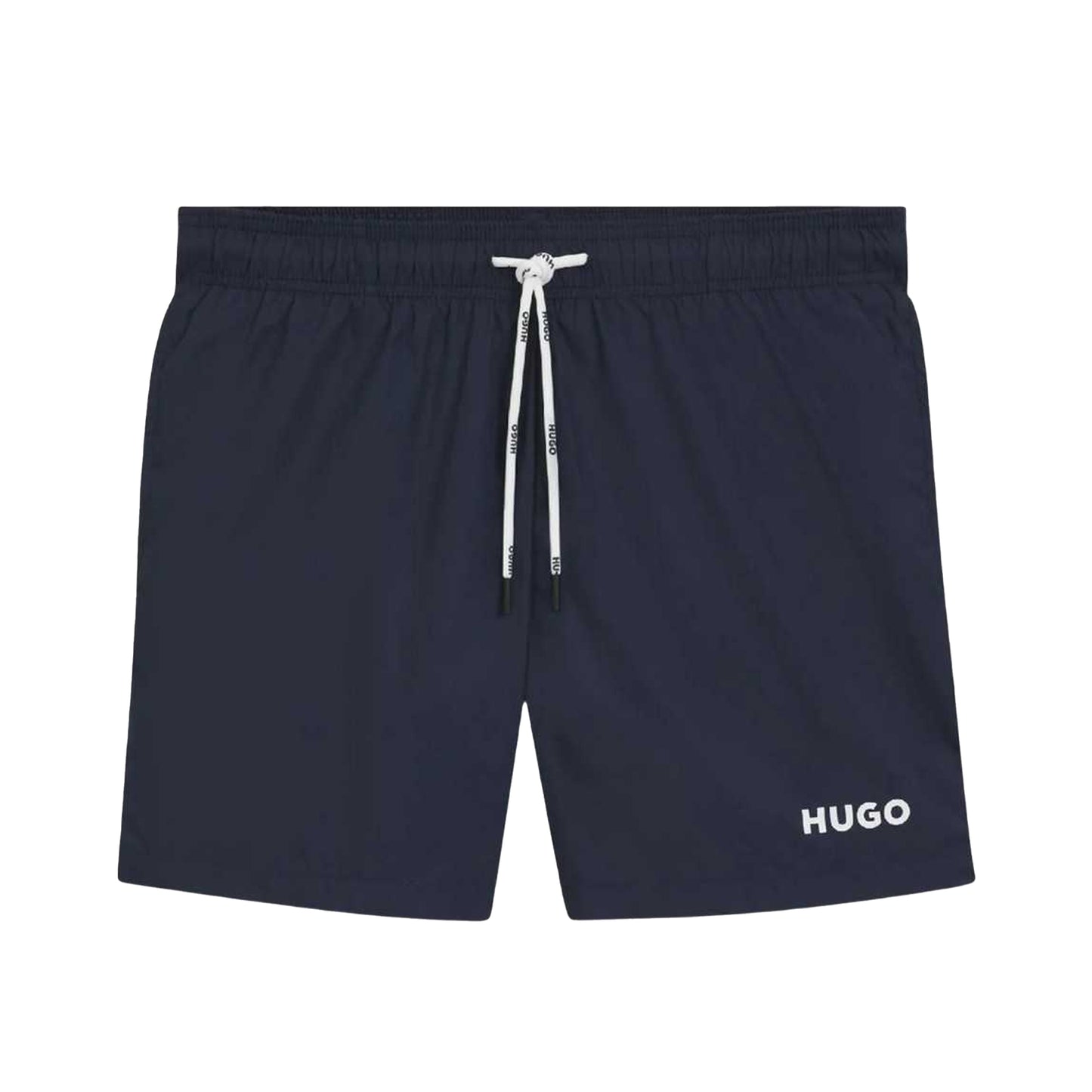 Dark Blue - Front - Hugo Mens Haiti Contrast Logo Swim Shorts