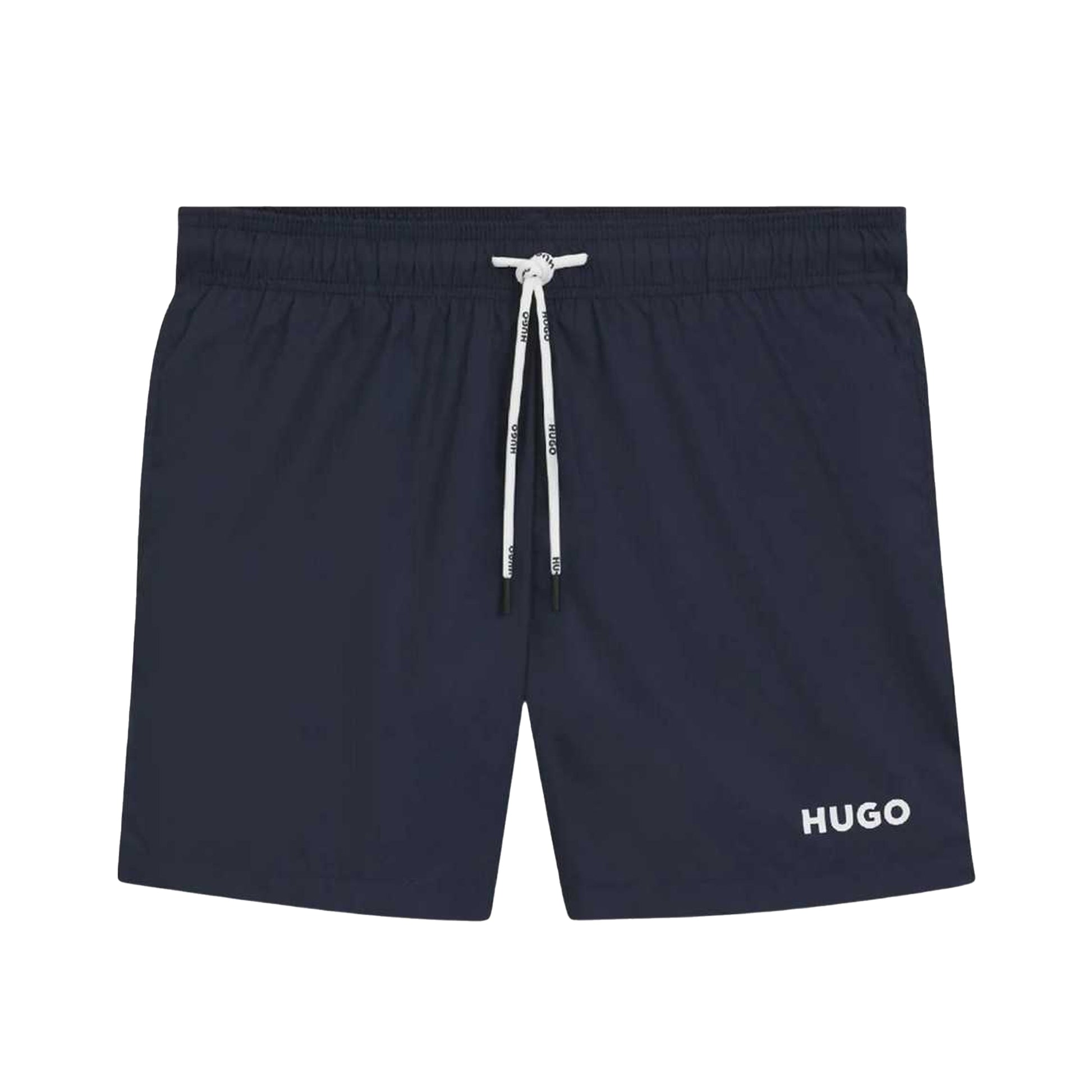 Dark Blue - Front - Hugo Mens Haiti Contrast Logo Swim Shorts