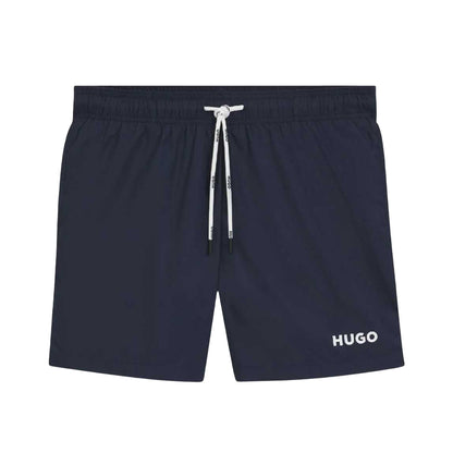 Dark Blue - Front - Hugo Mens Haiti Contrast Logo Swim Shorts
