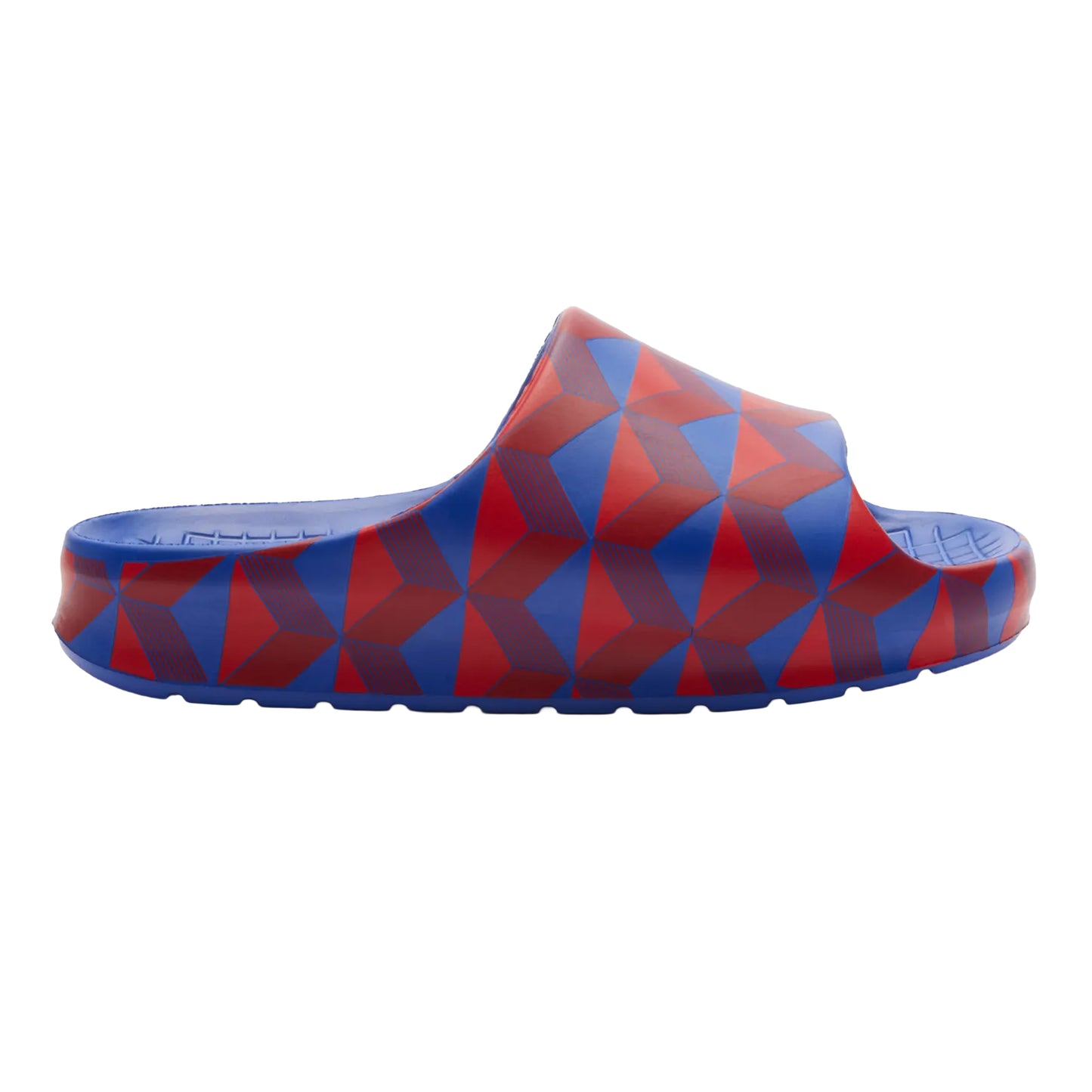 Red-Navy - Side - Lacoste Womens-Ladies Serve 2.0 Sliders