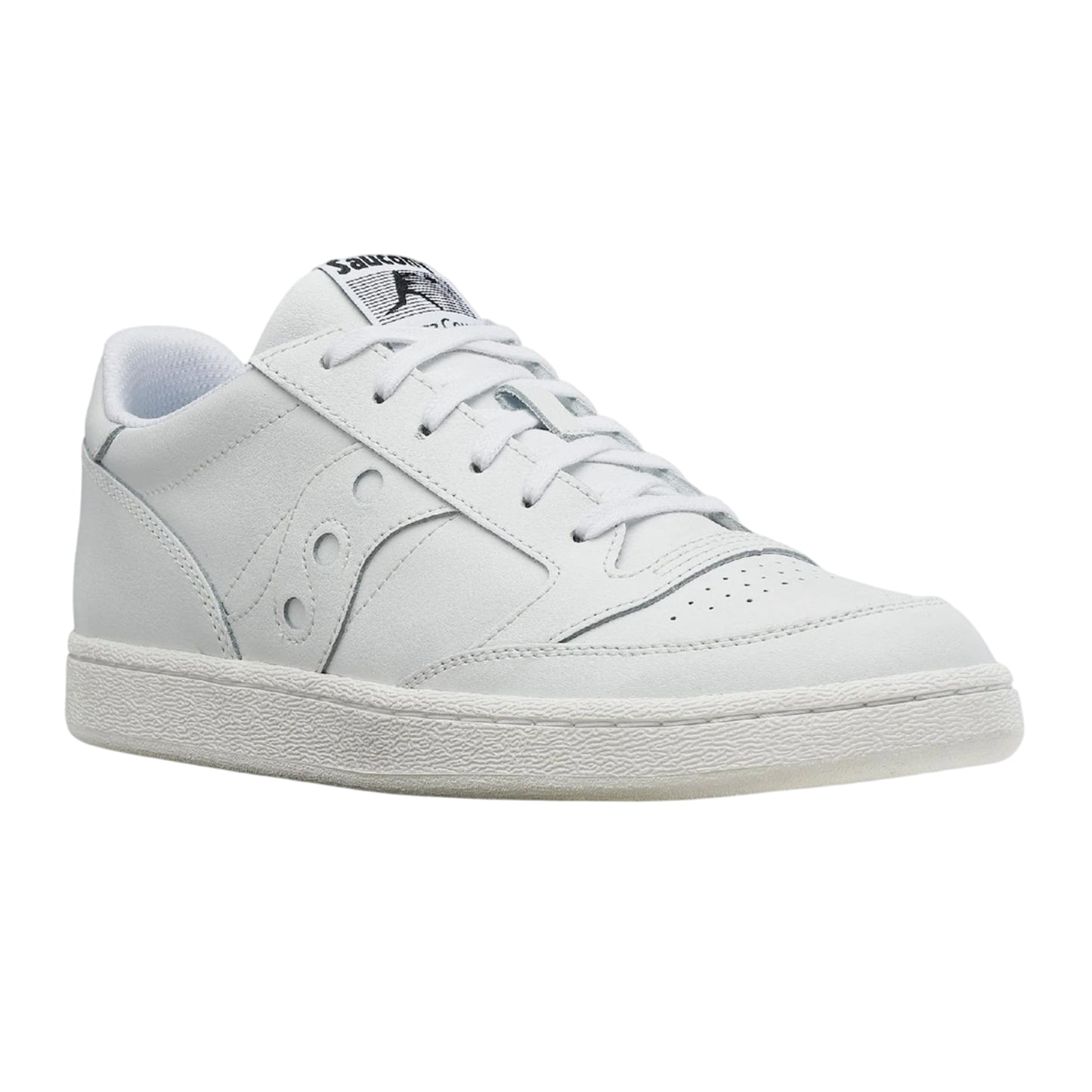 White - Front - Saucony Mens Jazz Leather Court Trainers