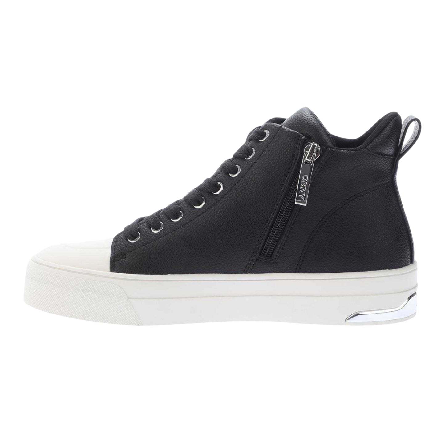 Black - Back - DKNY Womens-Ladies Yaser Star Leather Lace Up Ankle Boots