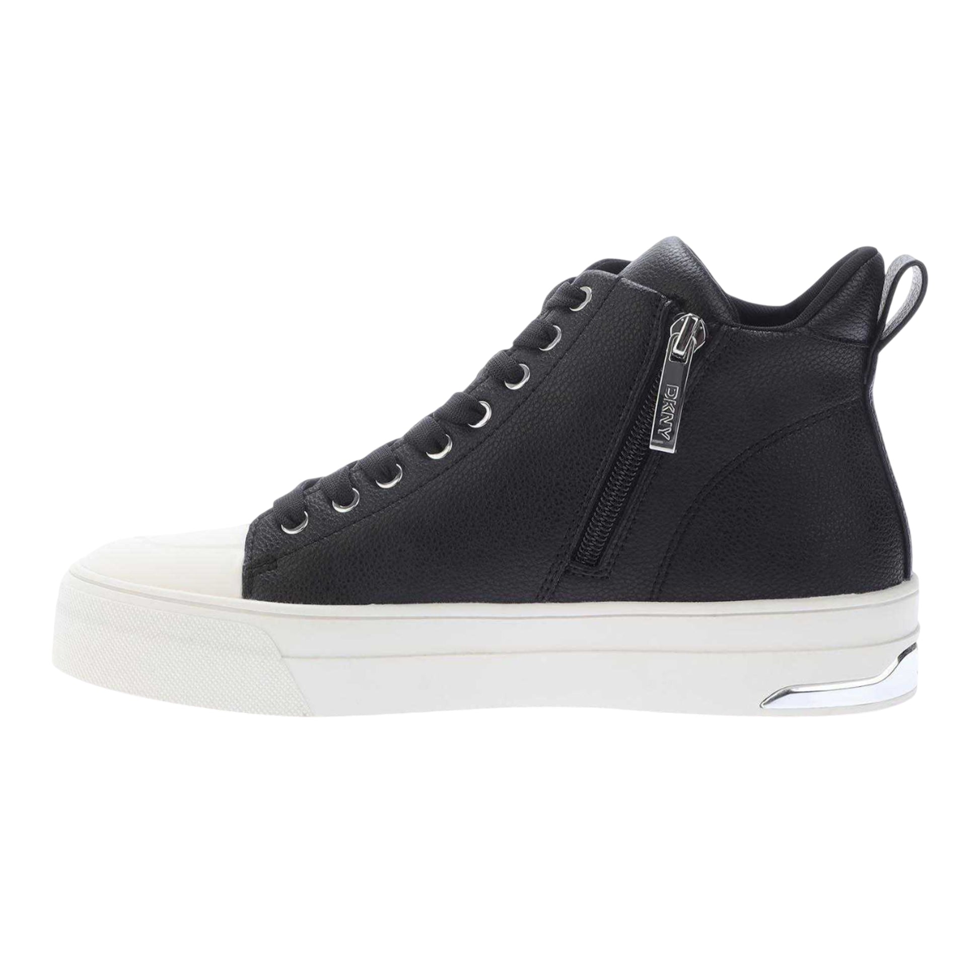 Black - Back - DKNY Womens-Ladies Yaser Star Leather Lace Up Ankle Boots