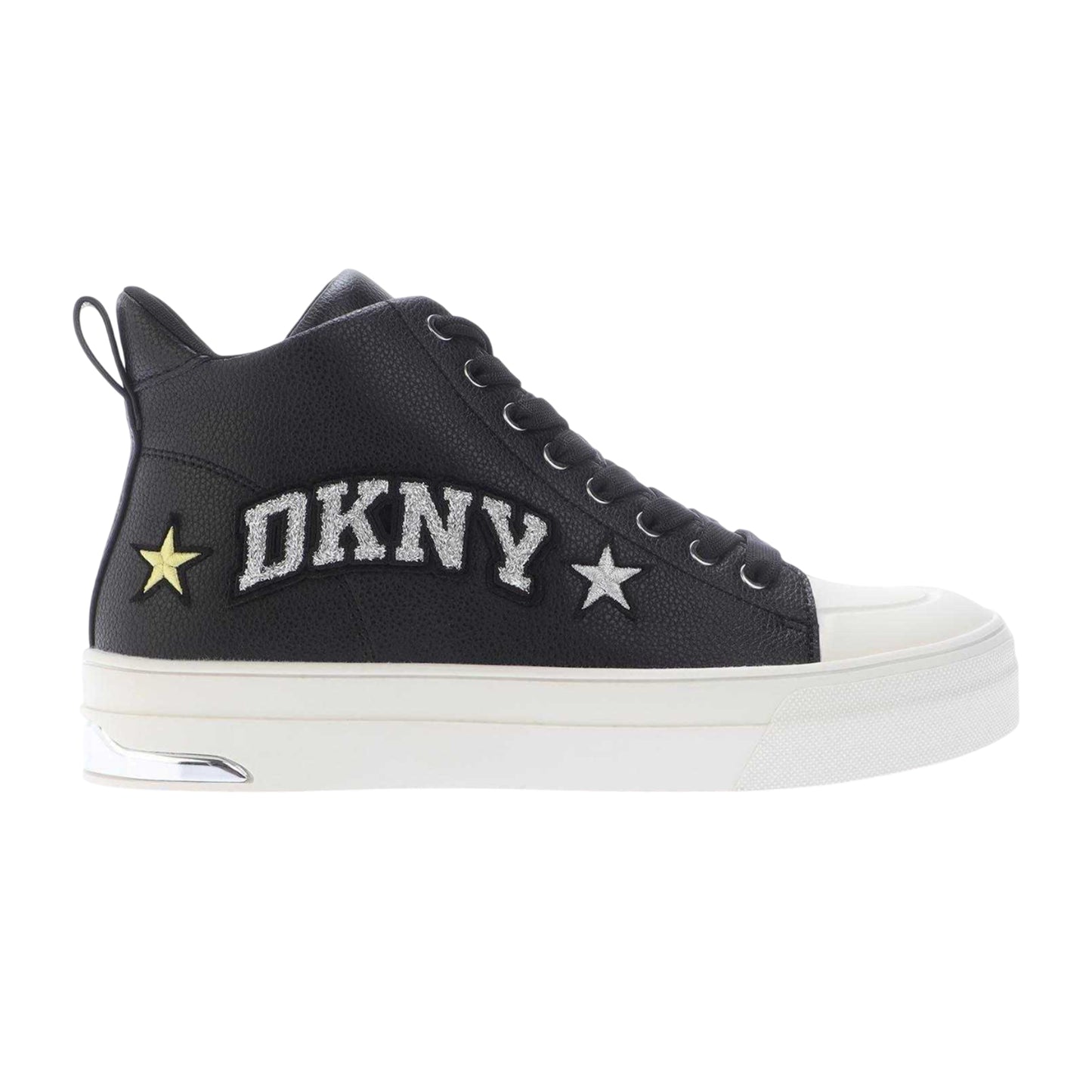 Black - Front - DKNY Womens-Ladies Yaser Star Leather Lace Up Ankle Boots