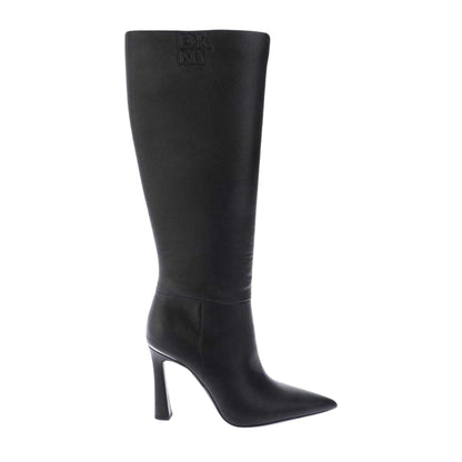 Black - Front - DKNY Womens-Ladies Carmel Faux Leather Knee-High Boots