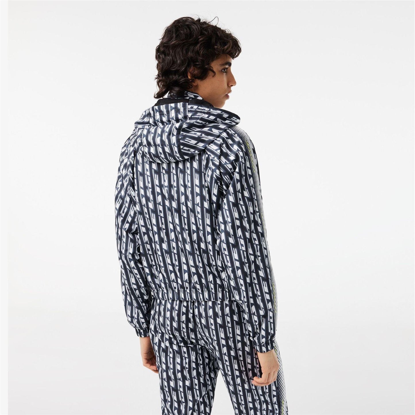 Black - Back - Lacoste Womens-Ladies Hooded Oversized Track Jacket