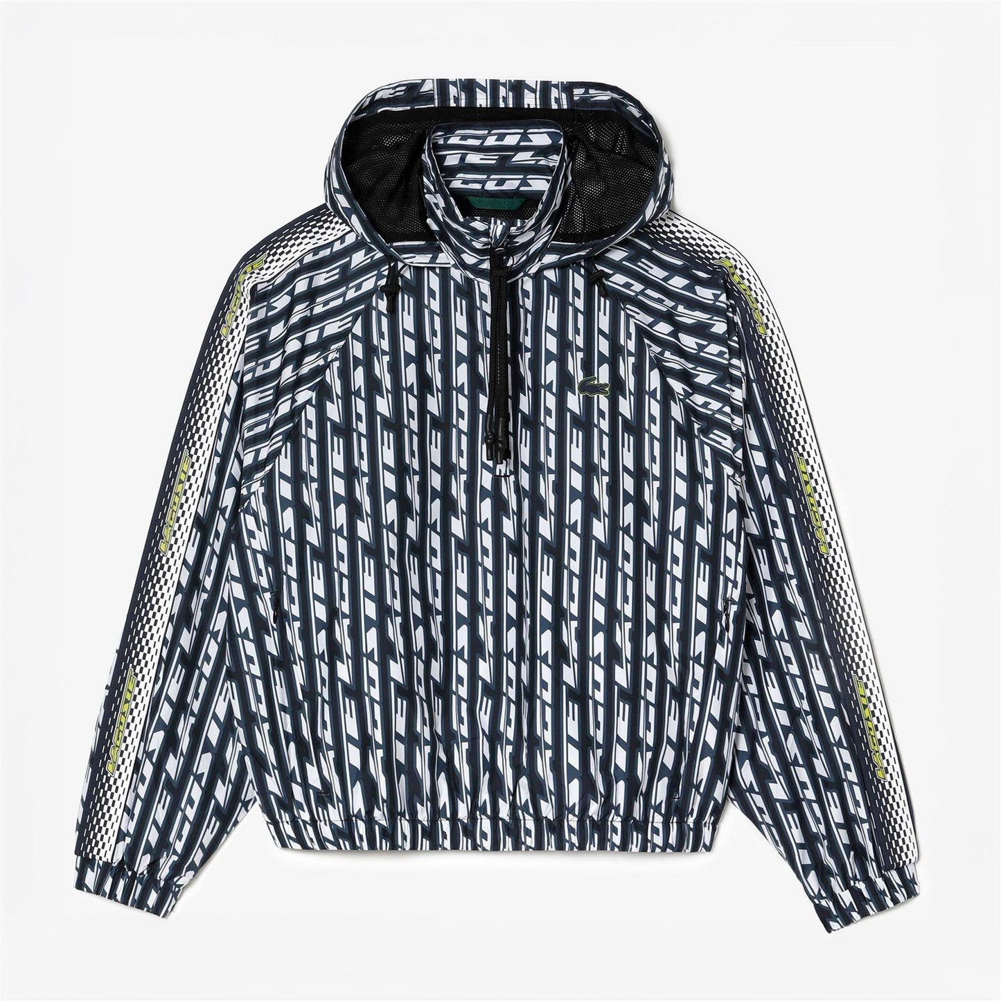 Black - Front - Lacoste Womens-Ladies Hooded Oversized Track Jacket