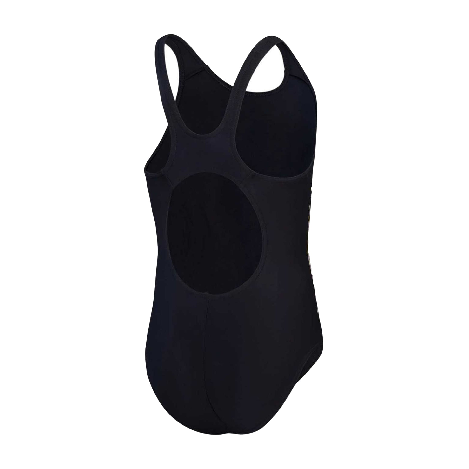 Black-Purple - Back - Speedo Childrens-Kids Muscleback One Piece Swimsuit