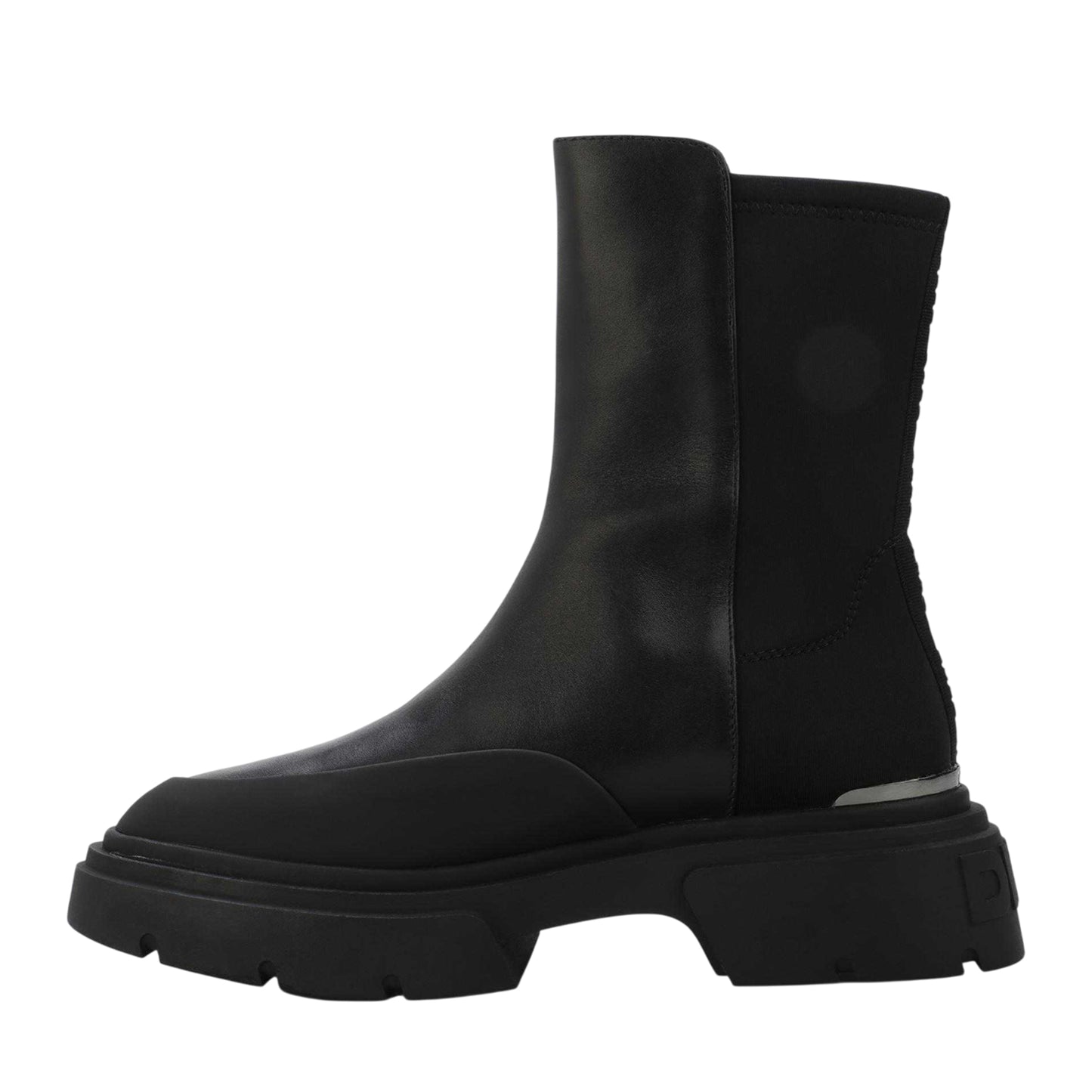 Black - Back - DKNY Womens-Ladies Fleming Leather Winter Ankle Boots