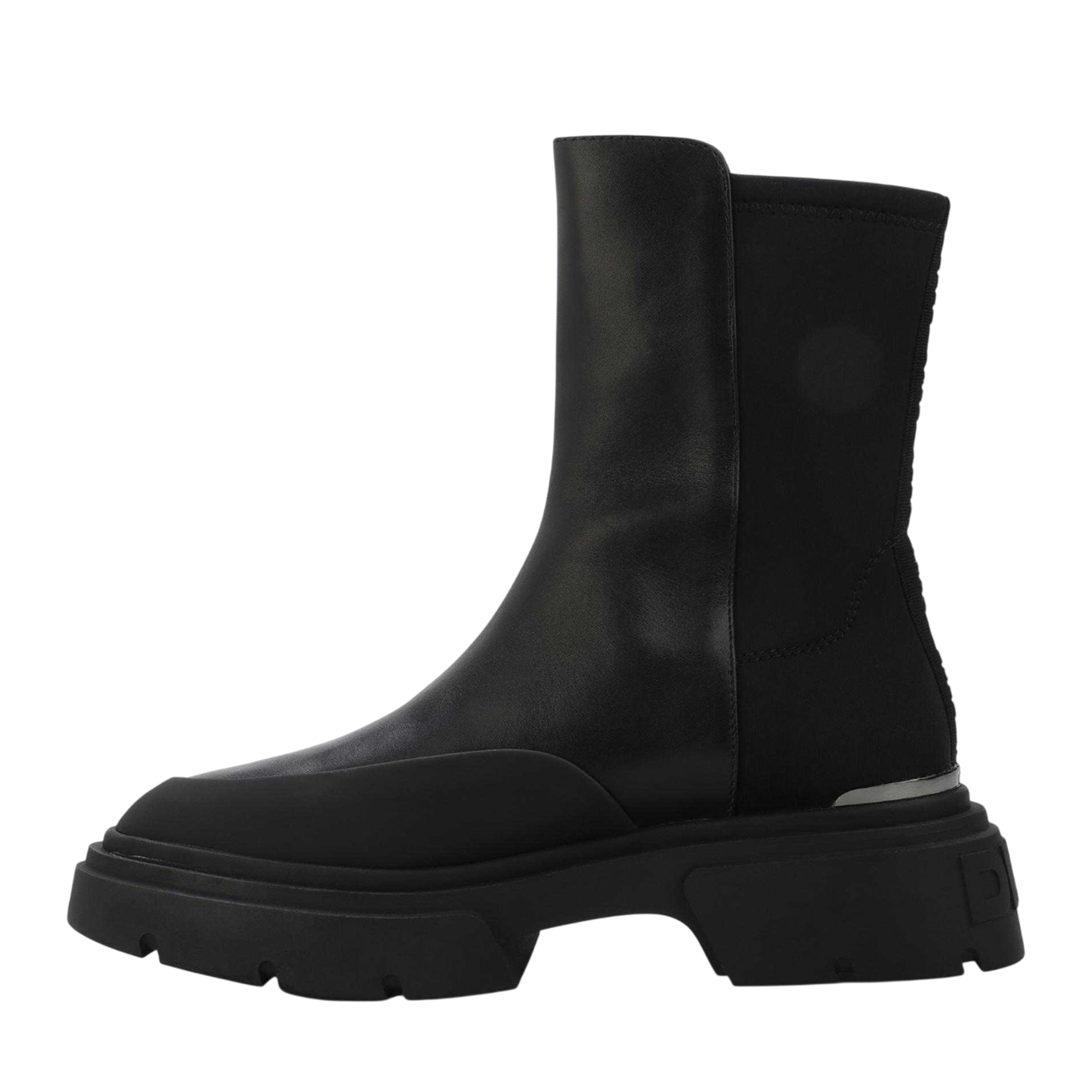 Black - Back - DKNY Womens-Ladies Fleming Leather Winter Ankle Boots