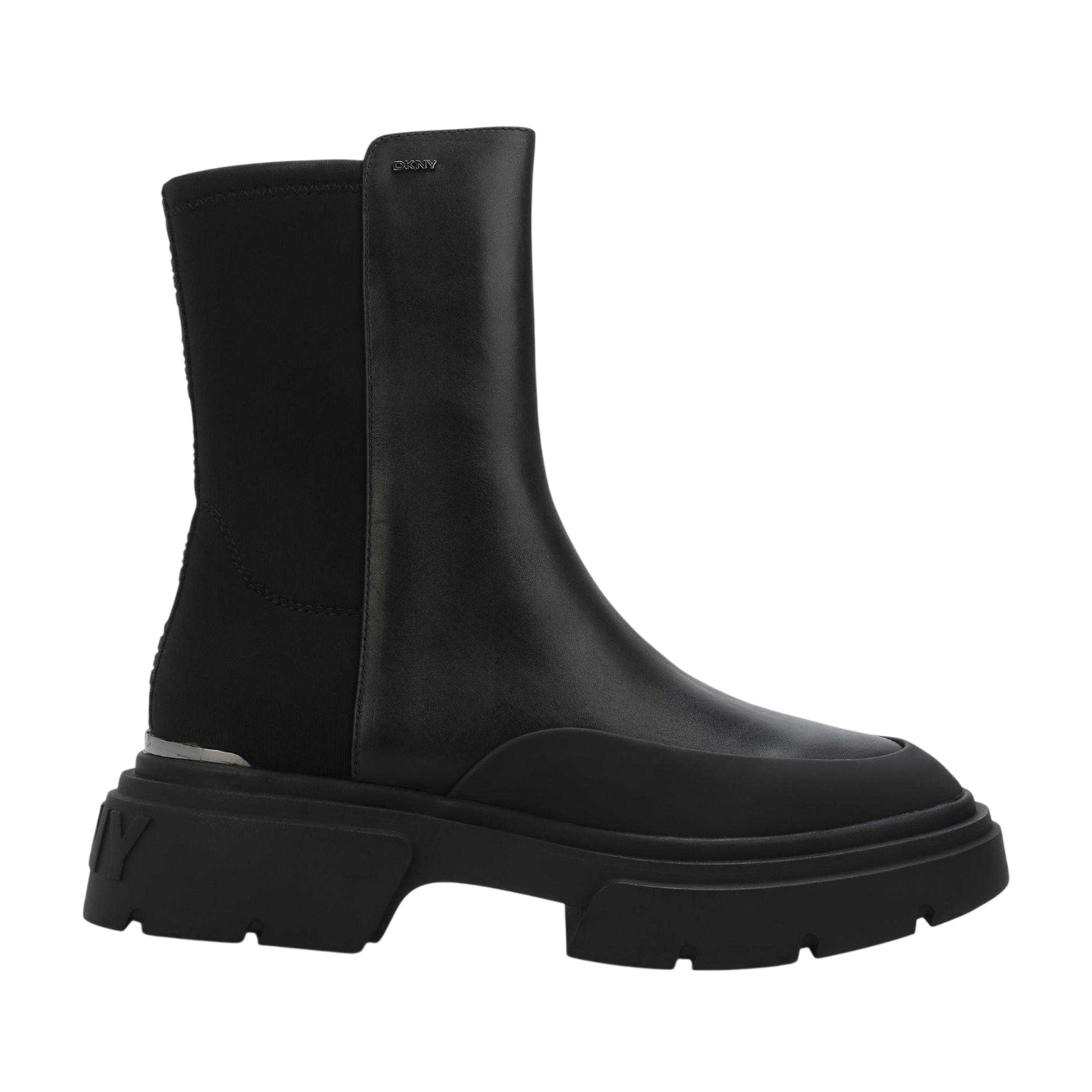 Black - Front - DKNY Womens-Ladies Fleming Leather Winter Ankle Boots