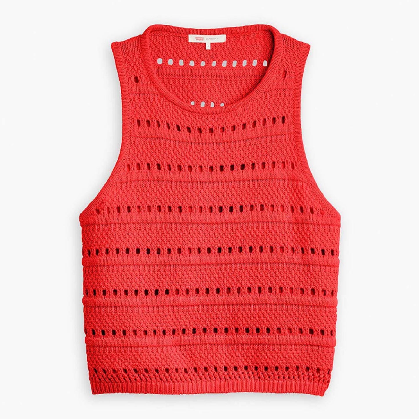Red - Front - Levis Womens-Ladies Superbloom Crochet Standard Tank Top
