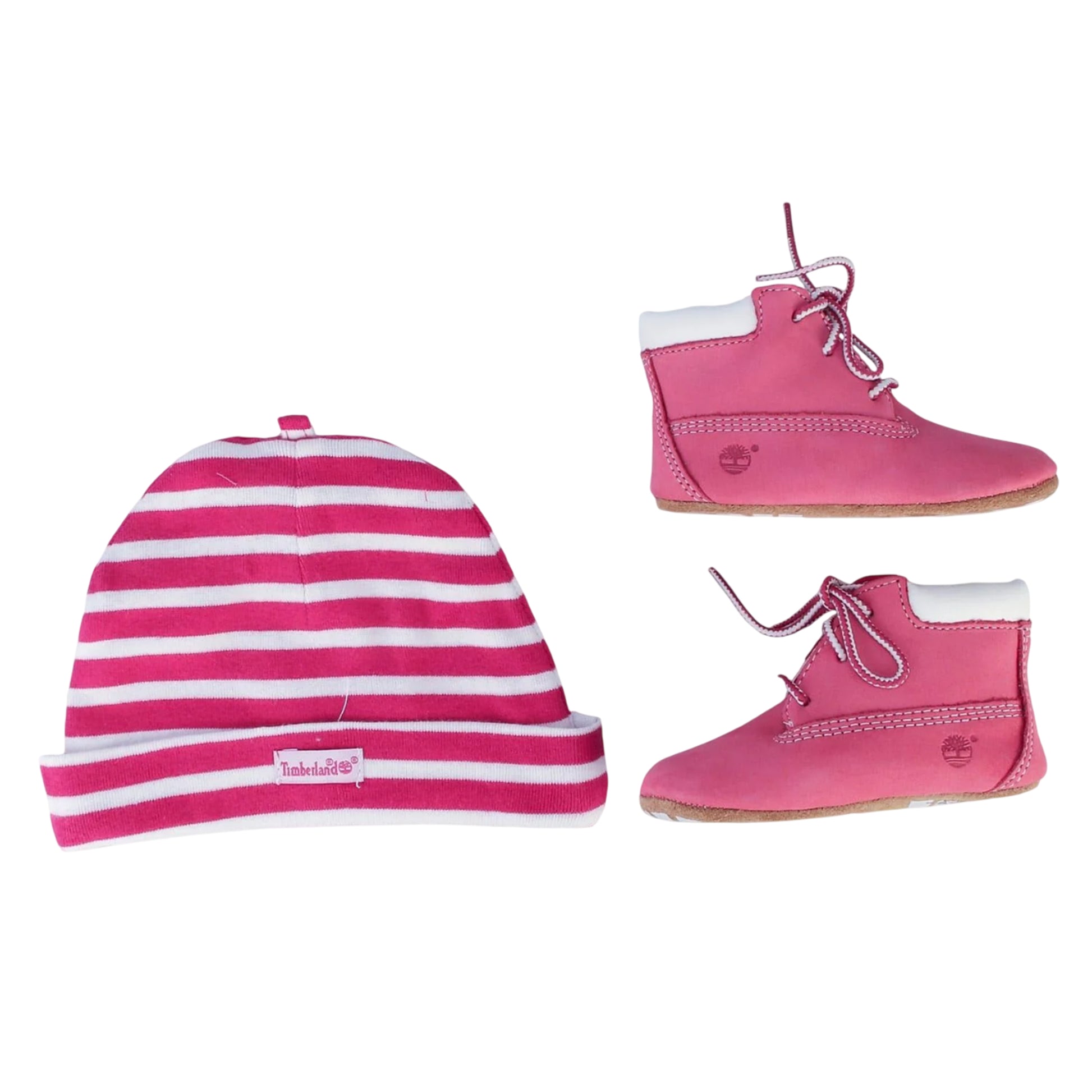 Pink - Front - Timberland Baby Infants Leather Ankle Boots  Set