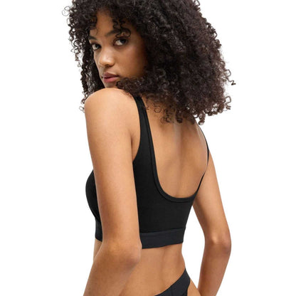 Black - Back - Hugo Womens-Ladies Red Label Logo Bralette