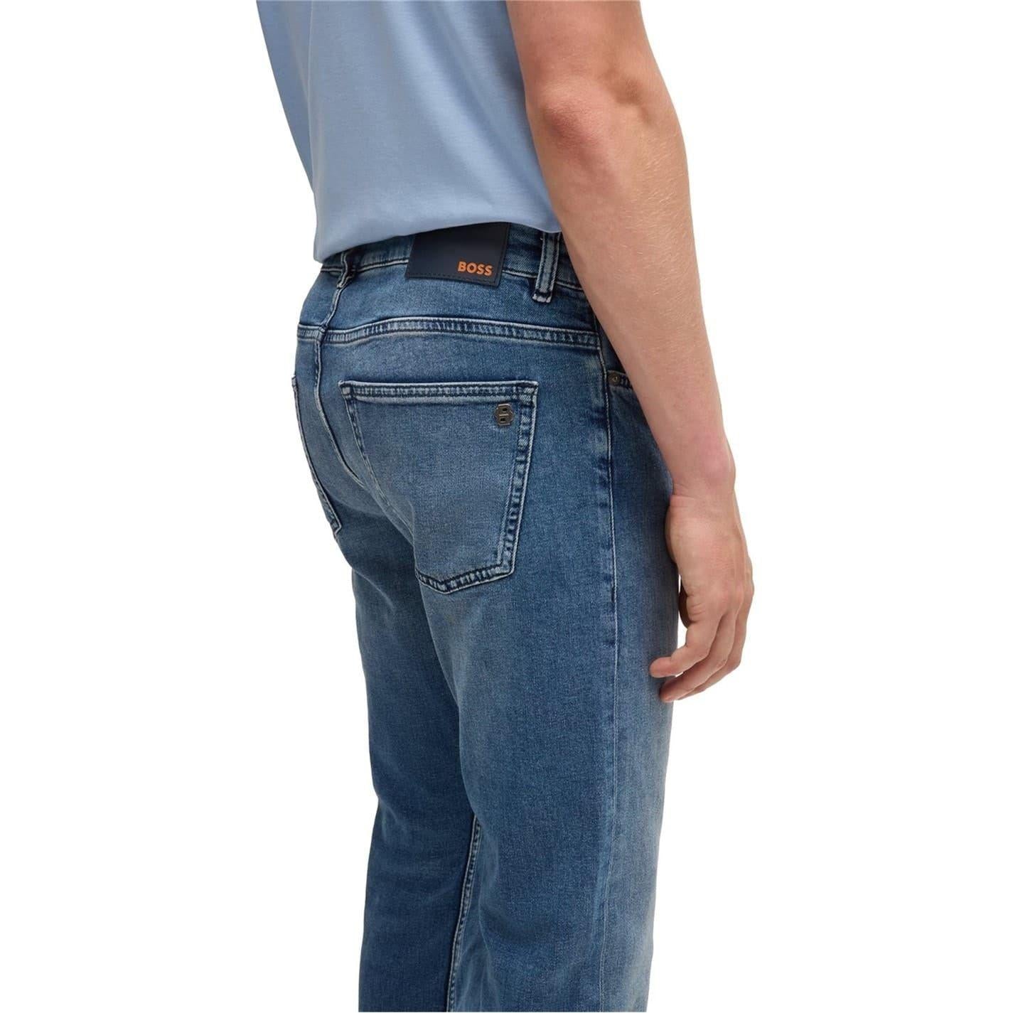 Blue - Back - Boss Mens Delaware BC-L-C Slim Leg Jeans