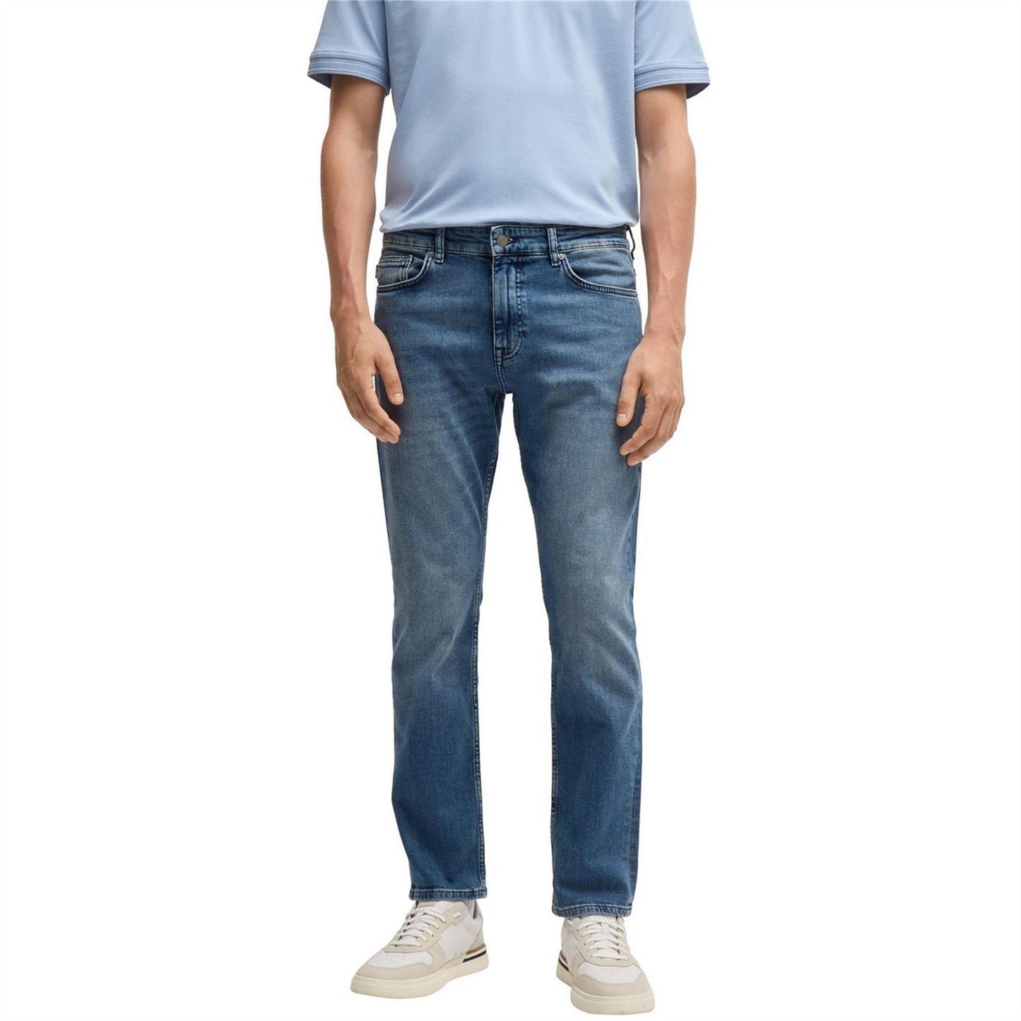 Blue - Side - Boss Mens Delaware BC-L-C Slim Leg Jeans