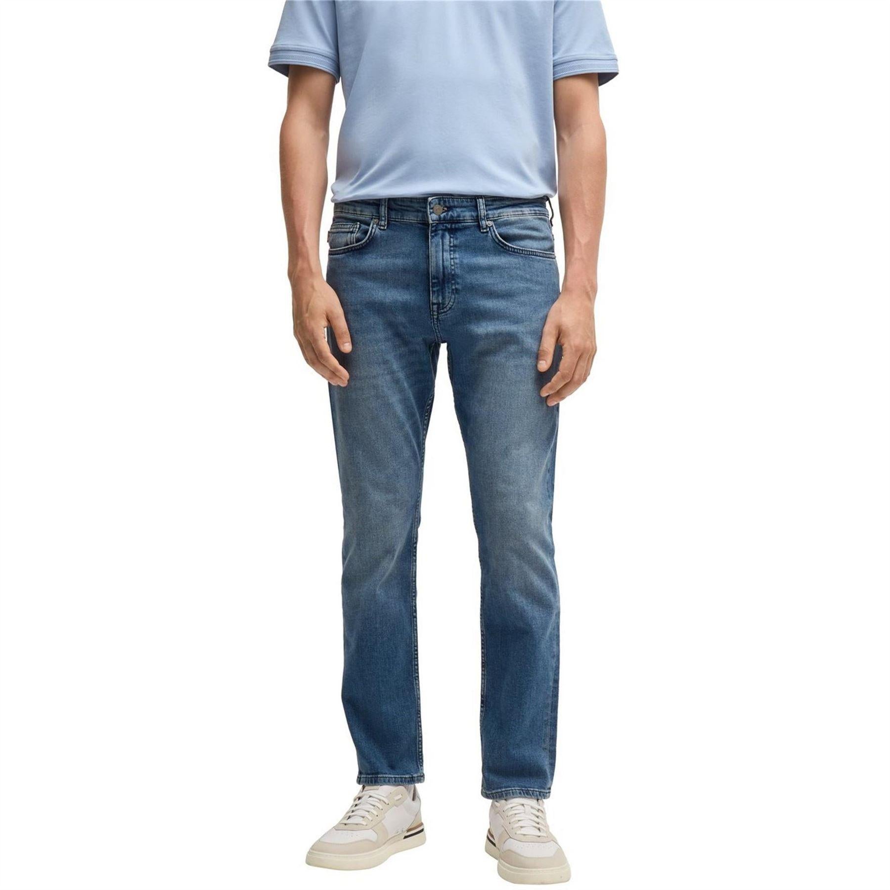 Blue - Side - Boss Mens Delaware BC-L-C Slim Leg Jeans