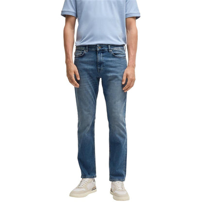 Blue - Side - Boss Mens Delaware BC-L-C Slim Leg Jeans