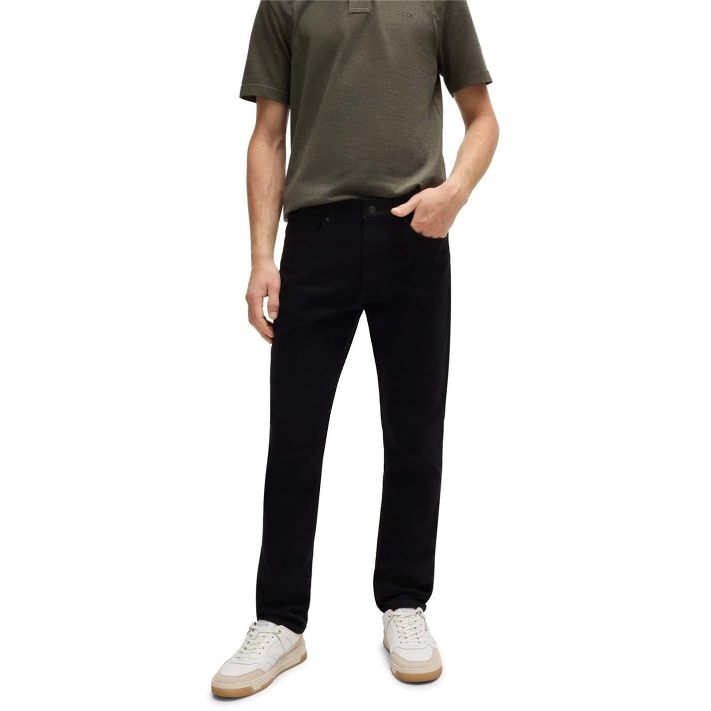 Black - Front - Boss Mens Delaware BC-L-C Slim Leg Jeans