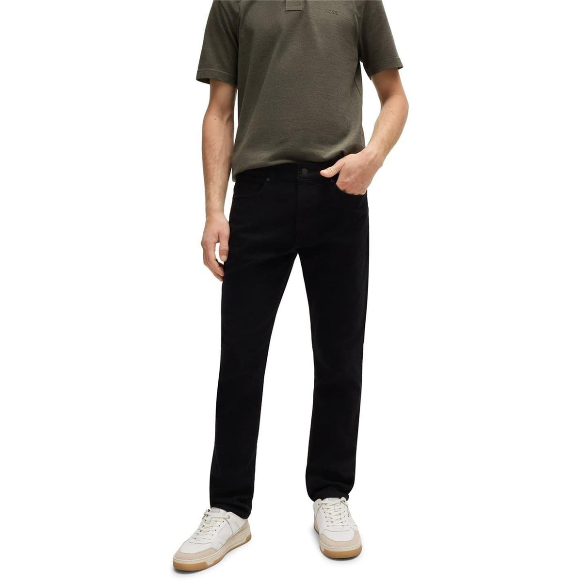 Black - Front - Boss Mens Delaware BC-L-C Slim Leg Jeans
