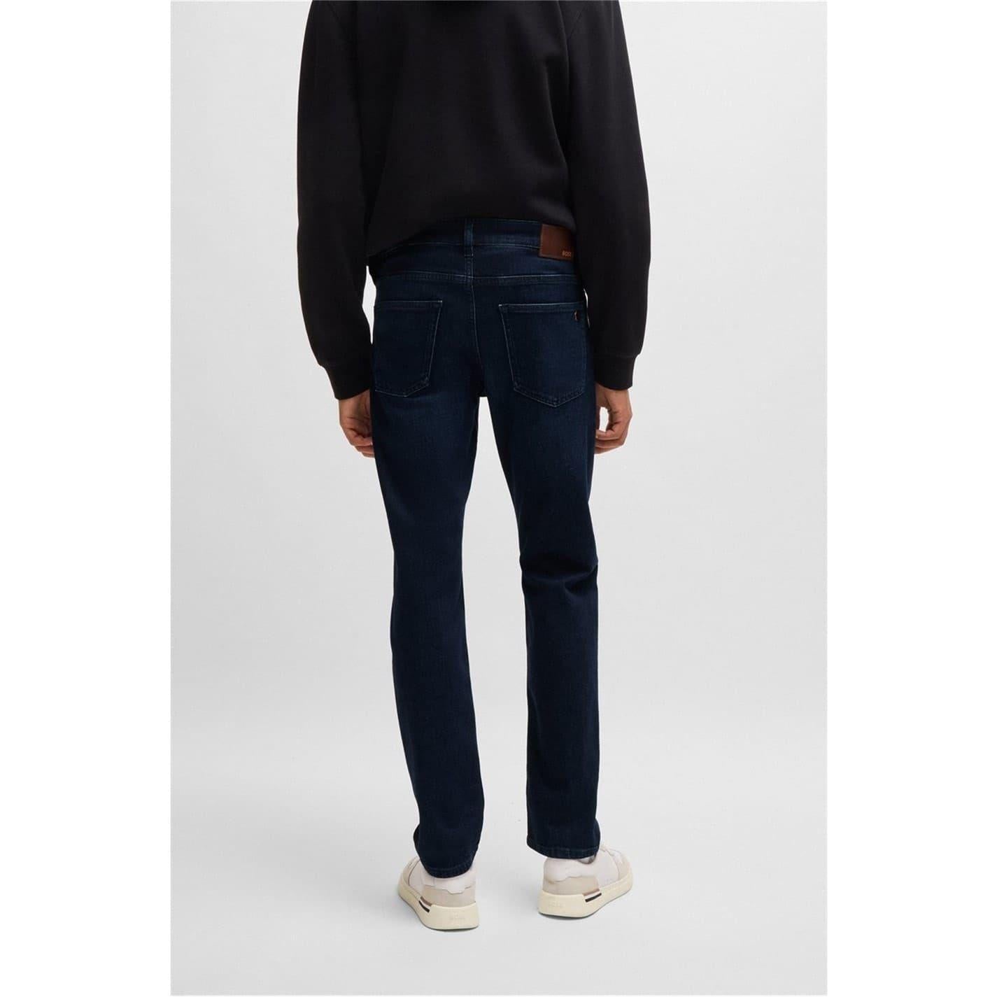 Dark Blue - Back - Boss Mens Delaware BC-L-C Slim Leg Jeans