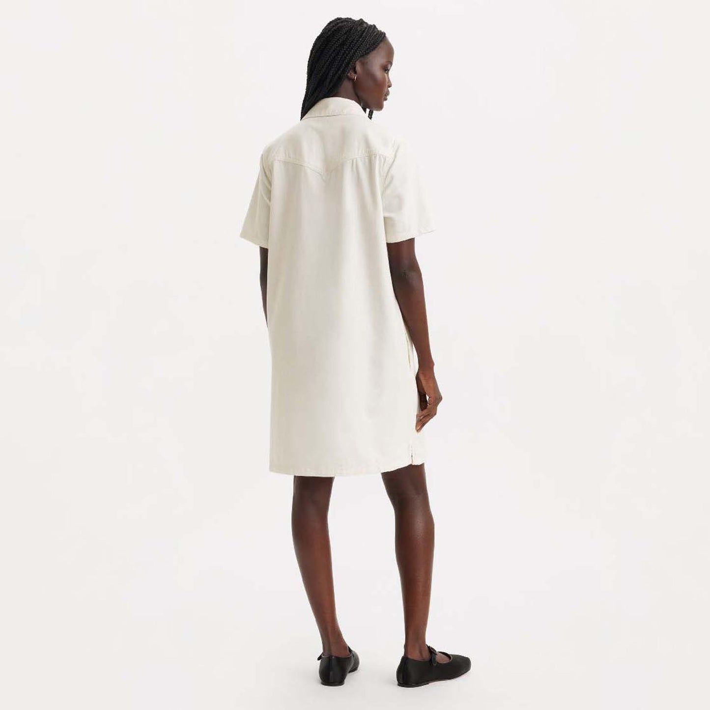 White - Pack Shot - Levis Womens-Ladies Louisa Denim Dress