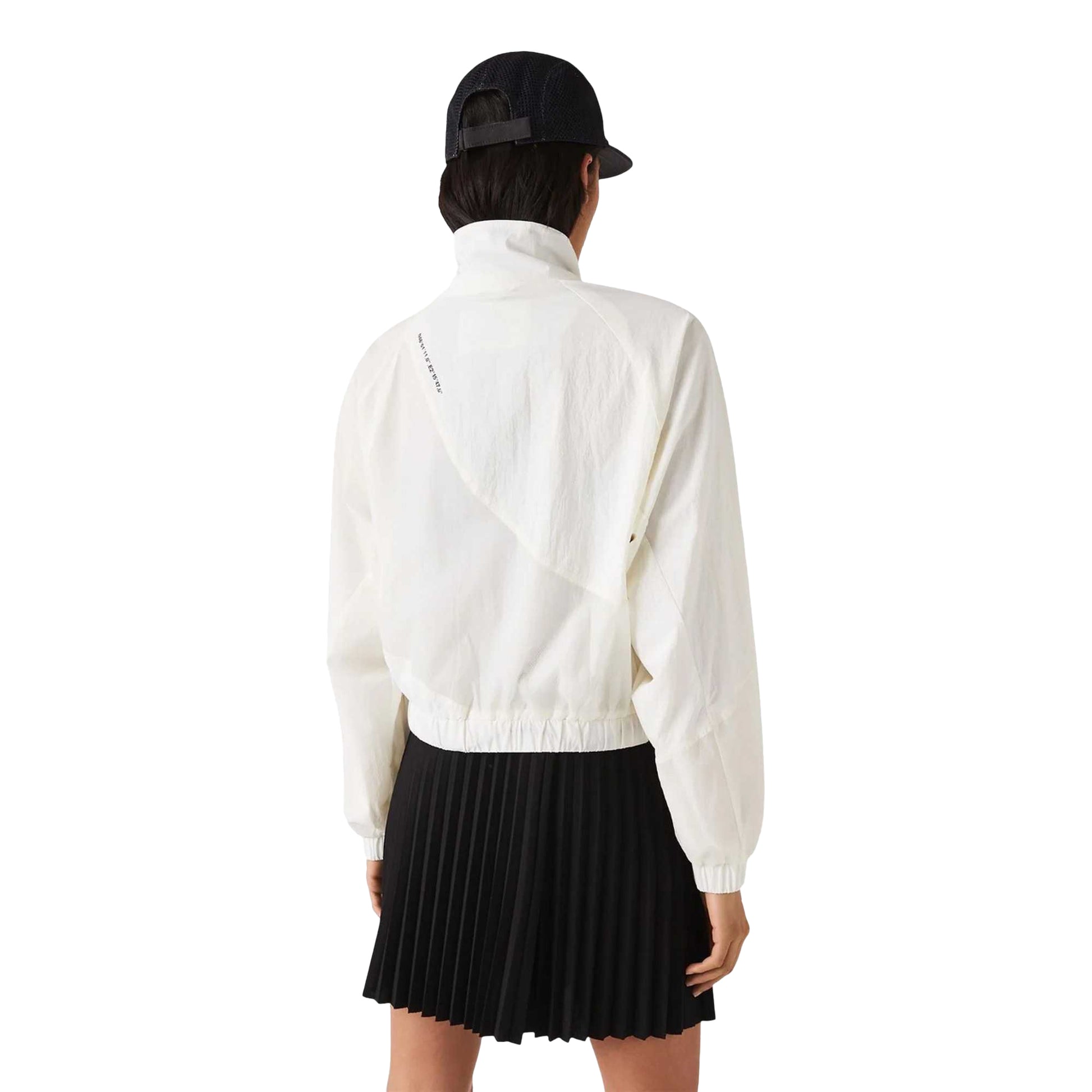 White - Back - Lacoste Womens-Ladies Nylon Mesh Lining Jacket