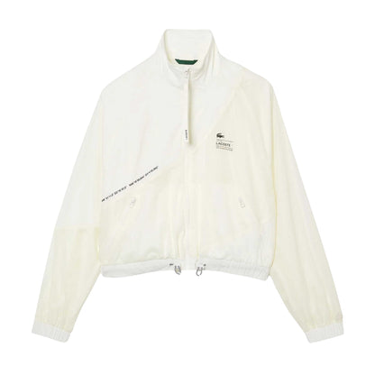 White - Front - Lacoste Womens-Ladies Nylon Mesh Lining Jacket
