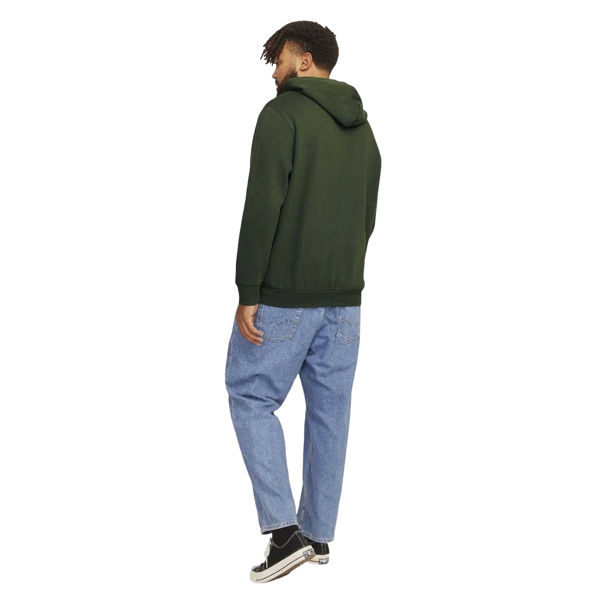 Green - Back - Jack And Jones Mens Logo Hoodie