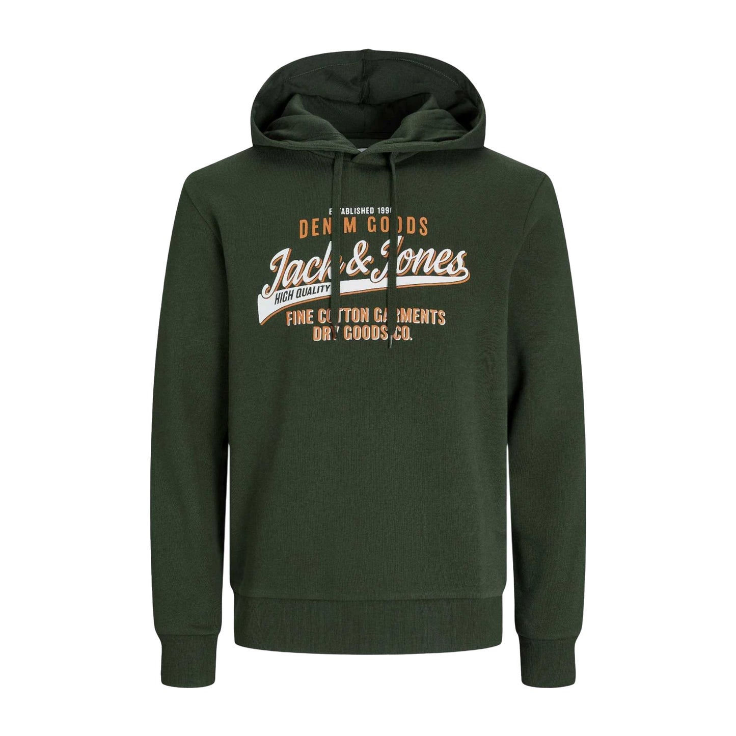 Green - Front - Jack And Jones Mens Logo Hoodie