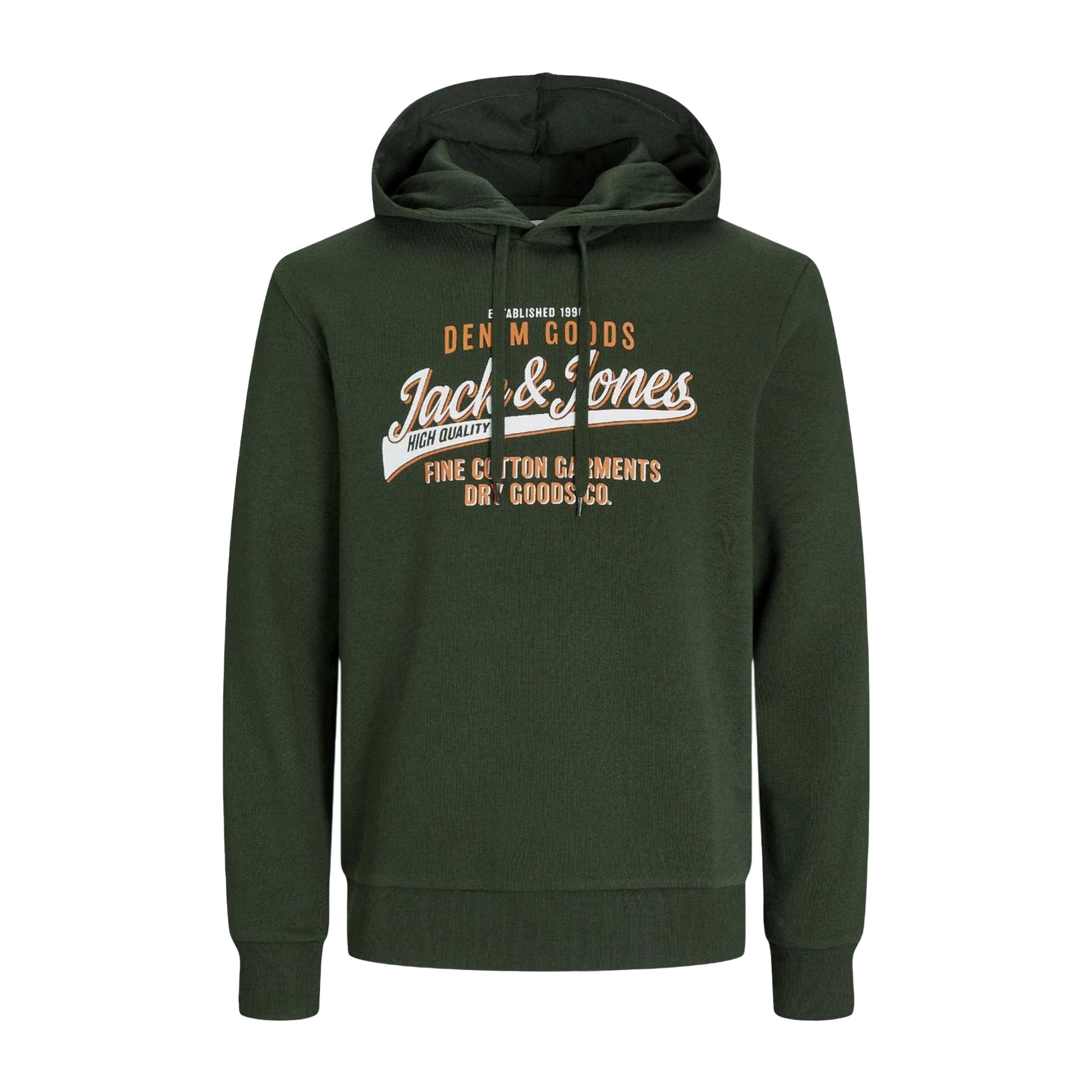 Green - Front - Jack And Jones Mens Logo Hoodie