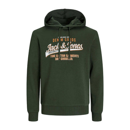 Green - Front - Jack And Jones Mens Logo Hoodie