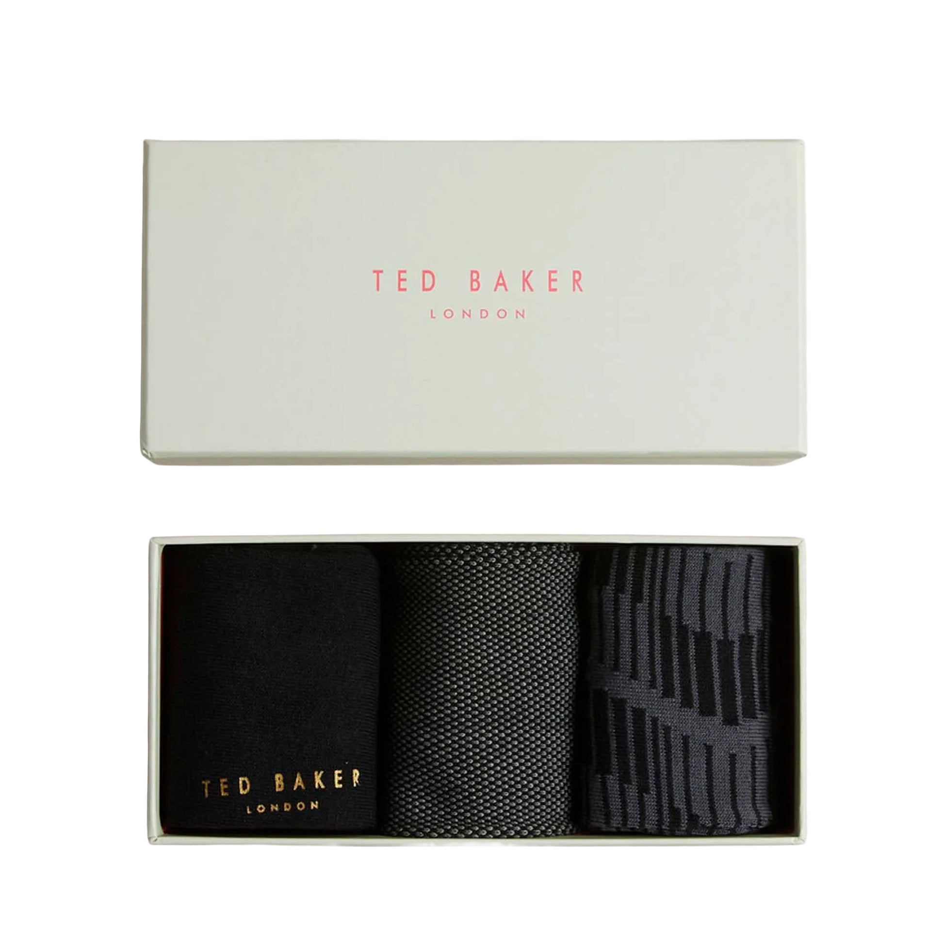 Black-Grey - Back - Ted Baker Unisex Adult Hoptiot Socks (Pack of 3)
