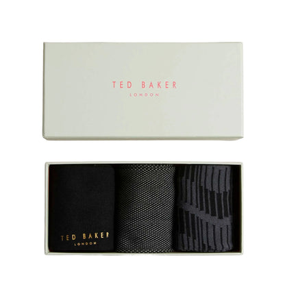 Black-Grey - Back - Ted Baker Unisex Adult Hoptiot Socks (Pack of 3)