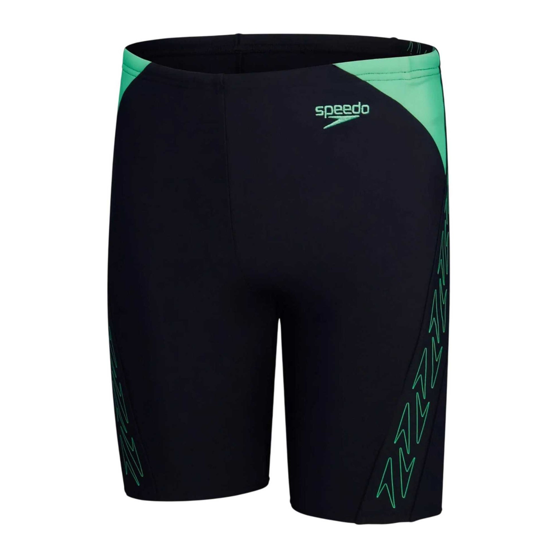 Navy-Green - Front - Speedo Childrens-Kids Hyperbloom Splice Jammer Shorts