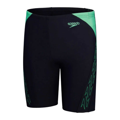 Navy-Green - Front - Speedo Childrens-Kids Hyperbloom Splice Jammer Shorts
