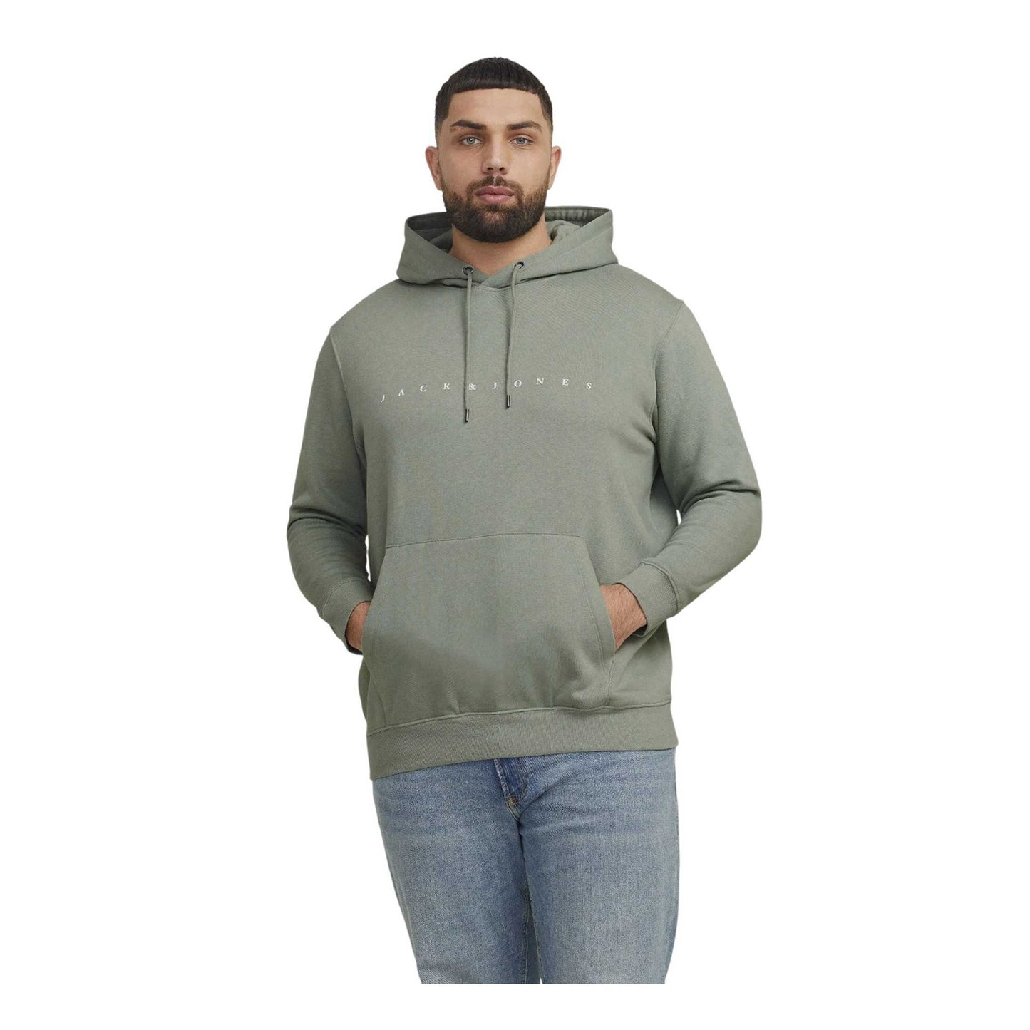 Green - Side - Jack And Jones Mens Star Plus Hoodie