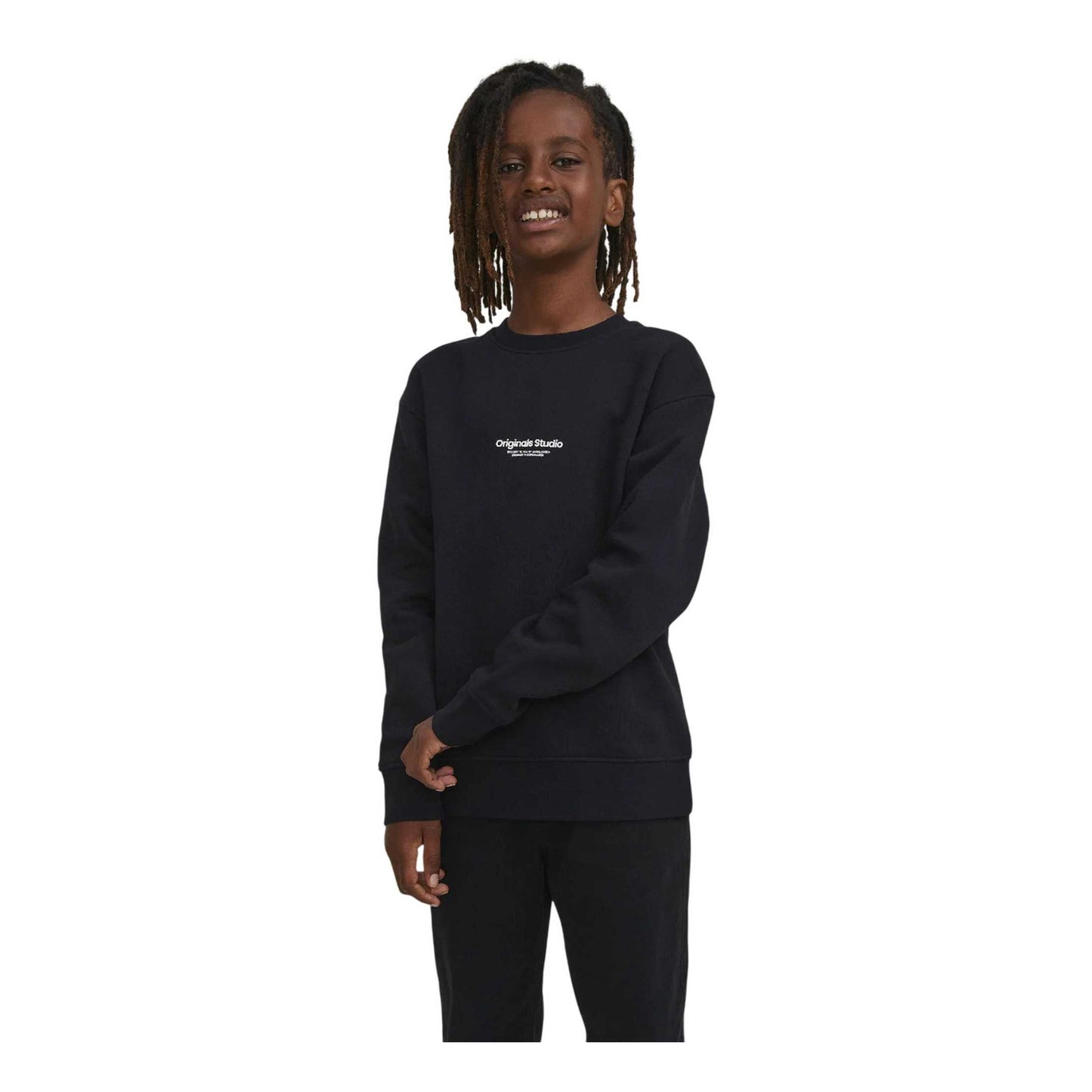 Black - Lifestyle - Jack And Jones Boys Vesrebro Crew Neck Sweatshirt