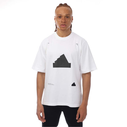 White - Front - Adidas Mens Oversized T-Shirt