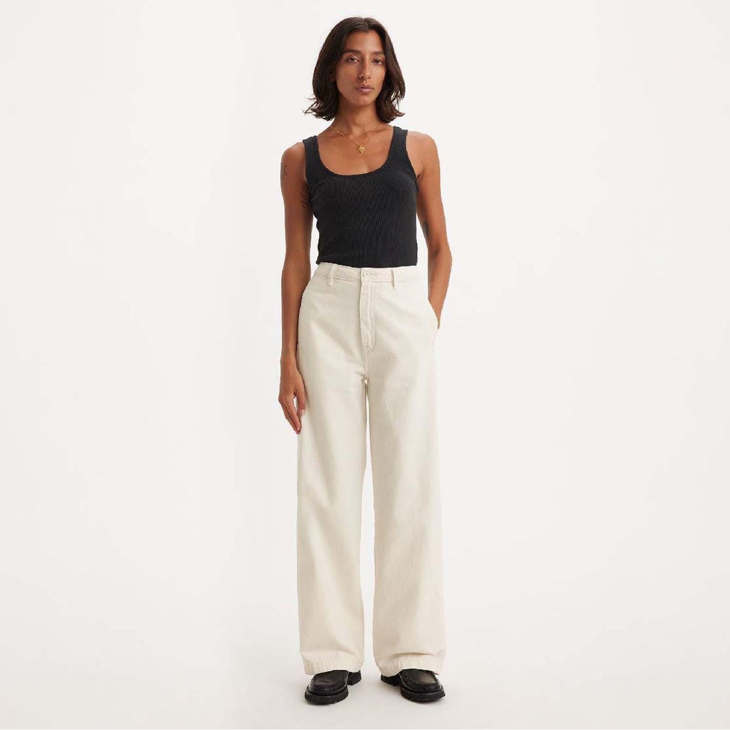 Cream - Pack Shot - Levis Womens-Ladies Wellthread Soft Trousers