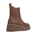 Brown - Back - Rocket Dog Womens-Ladies Heyday Platform Chelsea Boots