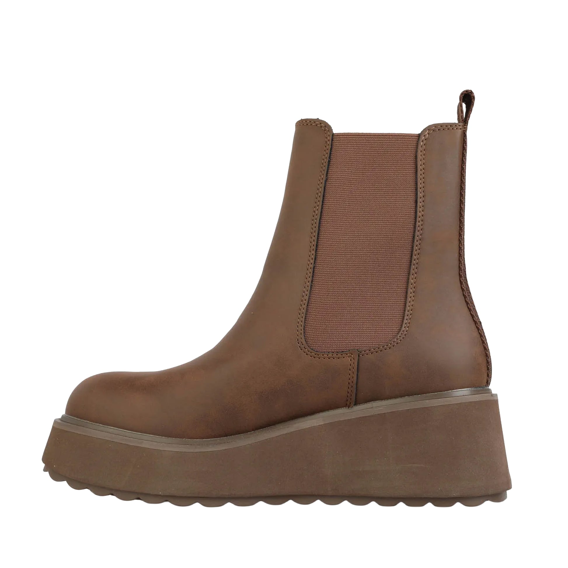 Brown - Side - Rocket Dog Womens-Ladies Heyday Platform Chelsea Boots