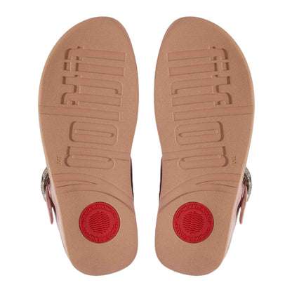 Beige - Lifestyle - Fit Flop Womens-Ladies Lulu Crystal Leather Buckle Sandals