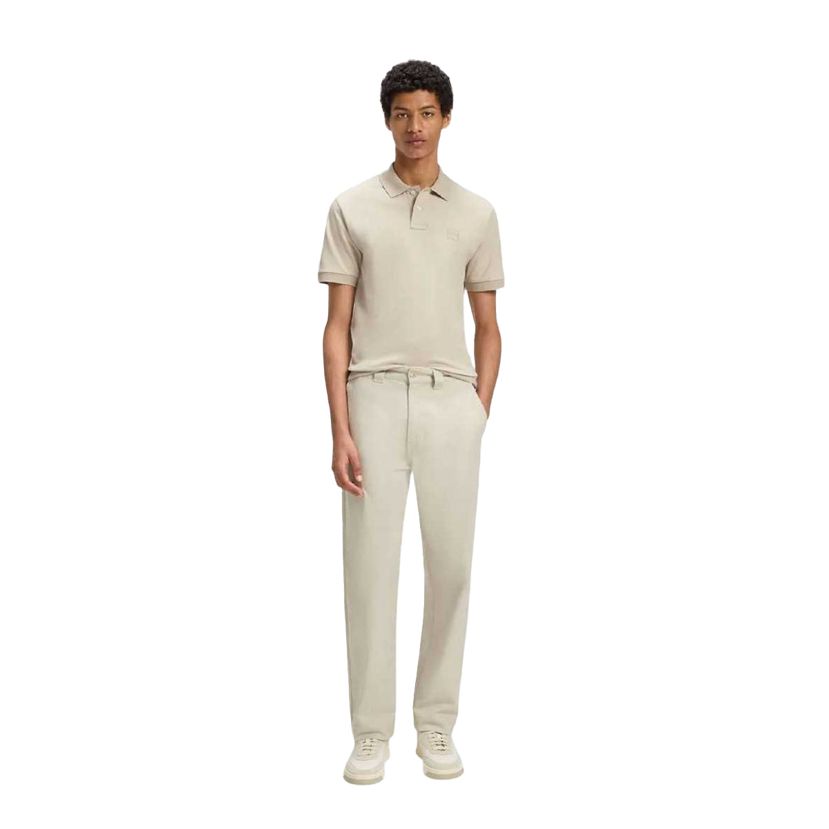 Beige - Side - Boss Mens Passenger Logo Slim Polo Shirt