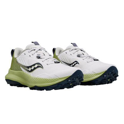 White-Green - Front - Saucony Mens Blaze Trail Trainers
